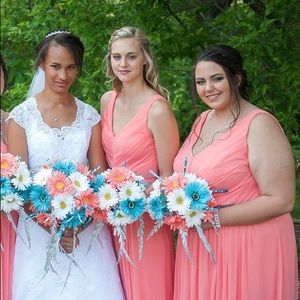 Coral bridesmaids dress